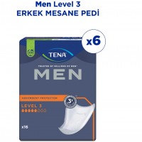 Tena MEN Emici Koruma Level 3 - 5 Damla – 16’lı 6 Paket (96 Adet)
