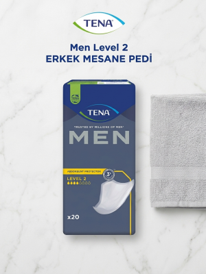 Tena Men Level-2, Erkek Mesane Pedi, 4 Damla, 20'li 6 Paket 120 Adet